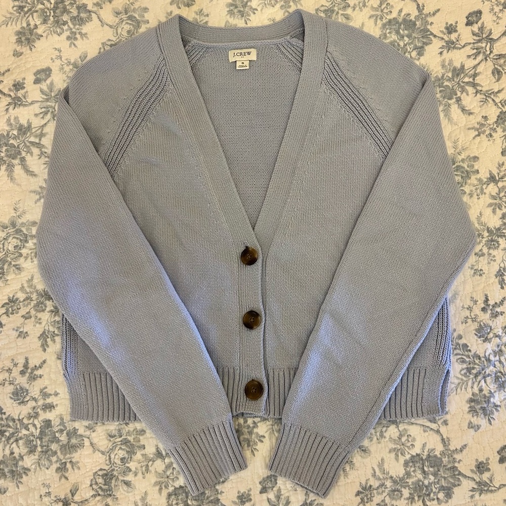 J Crew Lilac Button Up Cardigan